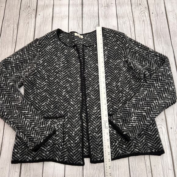 Cocogio Italy Wool Open Front Gray/Black Women's Cardigan Sweater Size XL - Picture 4 of 9